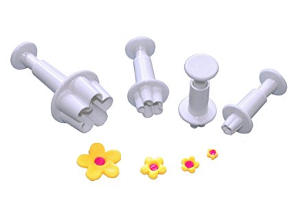 FOUR-C Fondant Cutters Cupcake Decorating Tools Cake Supplies Flower Blossom Color White