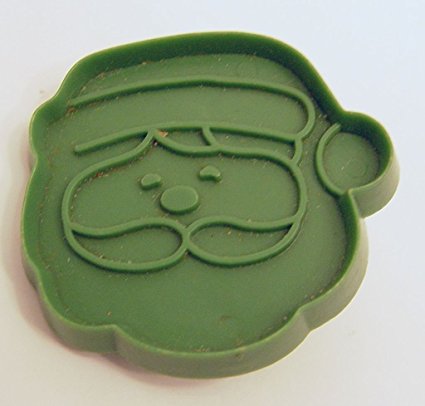 1974 Green Plastic Hallmark Santa Cookie Cutter Face