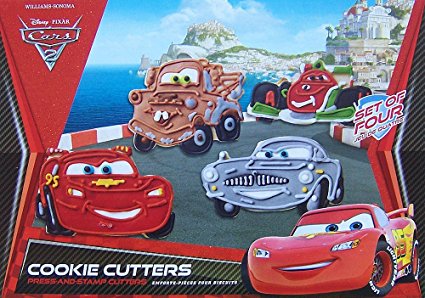 Disney Pixar Cars 2 Press-and-Stamp Cookie Cutters, Set of 4: Lightning McQueen, Tow Mater, Francesco Bernoulli and Finn McMissile