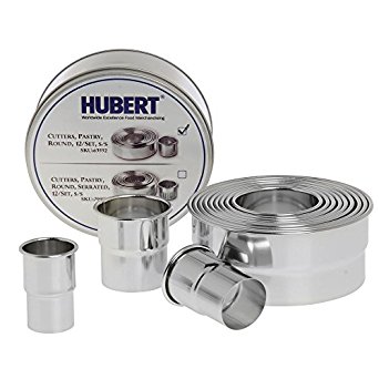 HUBERT Pastry Cutter Set Round Stainless Steel 12 Per Set