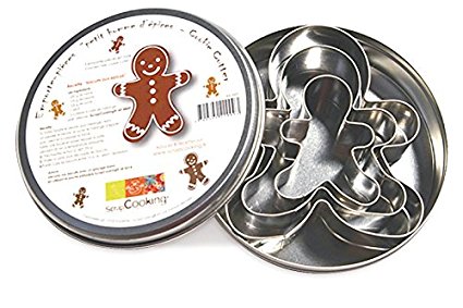 ScrapCooking Gingerbread Man Cutters, Stainless Steel, Set of 3
