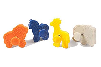 Silikomart Mini Cookie Cutters with Spring Ejection Feature, Set of 4, Assorted Animals