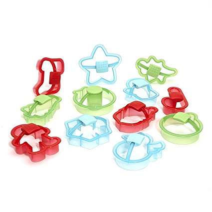 Sweet Creations Plastic Holiday Cookie Cutters with Handle, 12-Pack