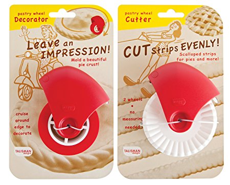 Talisman Designs Pastry Wheel Decorator and Cutter, Set of 2